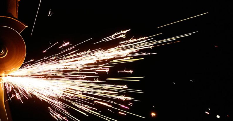 Animation Tools - Flashing Sparks Coming From the Angle Grinder